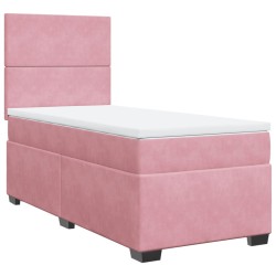 Boxspringbett mit Matratze Rosa 90x200 cm Samt