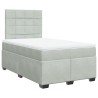 Boxspringbett mit Matratze Hellgrau 120x200 cm Samt