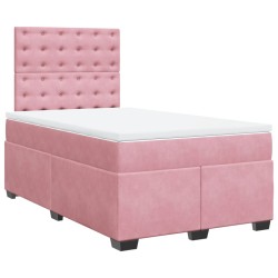 Boxspringbett mit Matratze Rosa 120x190 cm Samt