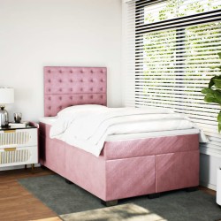 Boxspringbett mit Matratze Rosa 120x190 cm Samt