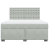 Boxspringbett mit Matratze Hellgrau 180x200 cm Samt