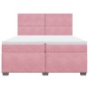 Boxspringbett mit Matratze Rosa 200x200 cm Samt