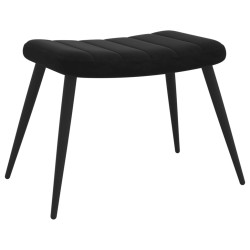 Relaxsessel mit Hocker Schwarz Samt