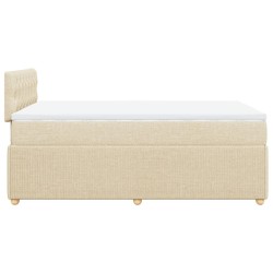 Boxspringbett mit Matratze Creme 120x200 cm Stoff