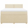 Boxspringbett mit Matratze Creme 140x190 cm Stoff