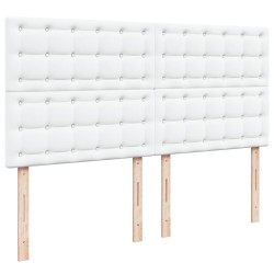 Boxspringbett mit Matratze Weiß 200x200 cm Kunstleder