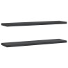 Wandregale 2 Stk. 100x23,5x3 cm Schwarz Edelstahl