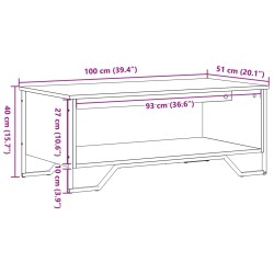 Couchtisch Schwarz 100x51x40 cm Holzwerkstoff