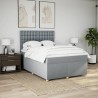 Boxspringbett mit Matratze Hellgrau 140x190 cm Stoff