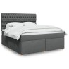 Boxspringbett mit Matratze Dunkelgrau 180x200 cm Stoff