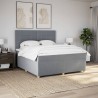 Boxspringbett mit Matratze Hellgrau 180x200 cm Stoff