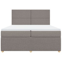 Boxspringbett mit Matratze Taupe 200x200 cm Stoff