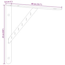 Regalträger 4 Stk. 40x2,5x25 cm Schwarz Edelstahl