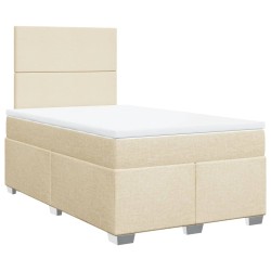 Boxspringbett mit Matratze Creme 120x190 cm Stoff