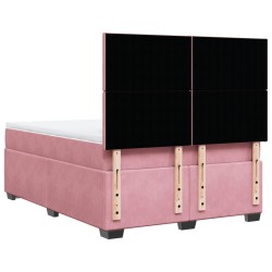 Boxspringbett mit Matratze Rosa 140x200 cm Samt