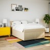 Boxspringbett mit Matratze Creme 140x190 cm Stoff