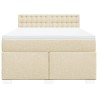 Boxspringbett mit Matratze Creme 140x190 cm Stoff