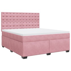 Boxspringbett mit Matratze Rosa 180x200 cm Samt