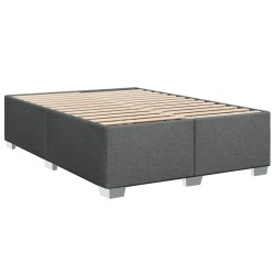 Boxspringbett mit Matratze Dunkelgrau 140x190 cm Stoff