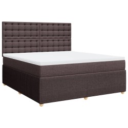 Boxspringbett mit Matratze Dunkelbraun 180x200 cm Stoff