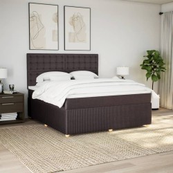 Boxspringbett mit Matratze Dunkelbraun 180x200 cm Stoff