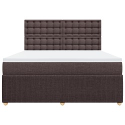 Boxspringbett mit Matratze Dunkelbraun 180x200 cm Stoff