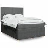 Boxspringbett mit Matratze Dunkelgrau 140x190 cm Stoff