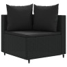 7-tlg. Garten-Sofagarnitur mit Kissen Schwarz Poly Rattan