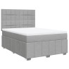 Boxspringbett mit Matratze Hellgrau 140x190 cm Stoff