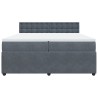 Boxspringbett mit Matratze Dunkelgrau 200x200 cm Samt