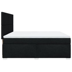 Boxspringbett mit Matratze Schwarz 180x200 cm Stoff