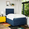 Boxspringbett mit Matratze Blau 120x200 cm Stoff