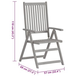 Verstellbare Gartenstühle 2 Stk. mit Auflagen Massivholz Akazie