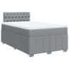 Boxspringbett mit Matratze Hellgrau 120x200 cm Stoff