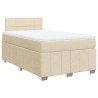 Boxspringbett mit Matratze Creme 120x200 cm Stoff