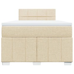 Boxspringbett mit Matratze Creme 120x200 cm Stoff