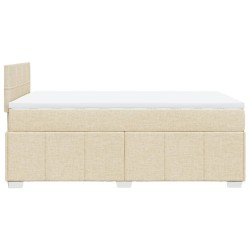 Boxspringbett mit Matratze Creme 120x200 cm Stoff