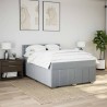 Boxspringbett mit Matratze Hellgrau 160x200 cm Stoff