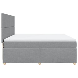 Boxspringbett mit Matratze Hellgrau 180x200 cm Stoff