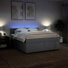 Boxspringbett mit Matratze Hellgrau 180x200 cm Stoff