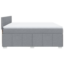 Boxspringbett mit Matratze Hellgrau 180x200 cm Stoff