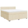 Boxspringbett mit Matratze Creme 180x200 cm Stoff