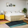 Boxspringbett mit Matratze Creme 180x200 cm Stoff