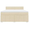 Boxspringbett mit Matratze Creme 180x200 cm Stoff