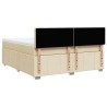 Boxspringbett mit Matratze Creme 180x200 cm Stoff