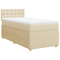 Boxspringbett mit Matratze Creme 100x200 cm Stoff