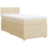 Boxspringbett mit Matratze Creme 100x200 cm Stoff