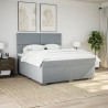 Boxspringbett mit Matratze Hellgrau 180x200 cm Stoff