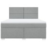 Boxspringbett mit Matratze Hellgrau 180x200 cm Stoff