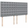 Boxspringbett mit Matratze Hellgrau 180x200 cm Stoff